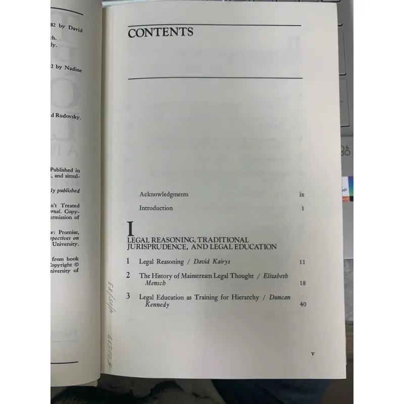 THE POLITICS OF LAW A PROGRESSIVE CRITIQUE - DAVID KAIRYS 309537