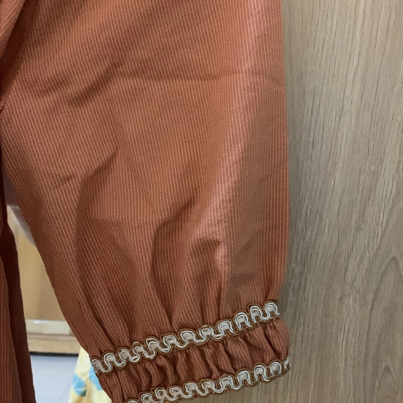 Ao thô kẻ màu cam đất 472747