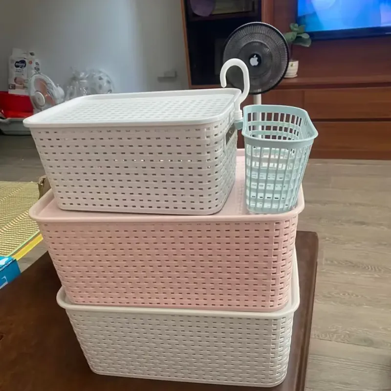 2c Giỏ Nhựa Có Nắp Việt Nhật (size nhỡ) Đa Năng Tiết Kiệm Không Gian 576422