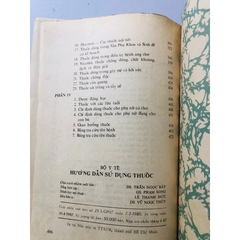 HƯỚNG DẪN SỬ DỤNG THUỐC  - 496 trang, nxb: 1987 335512