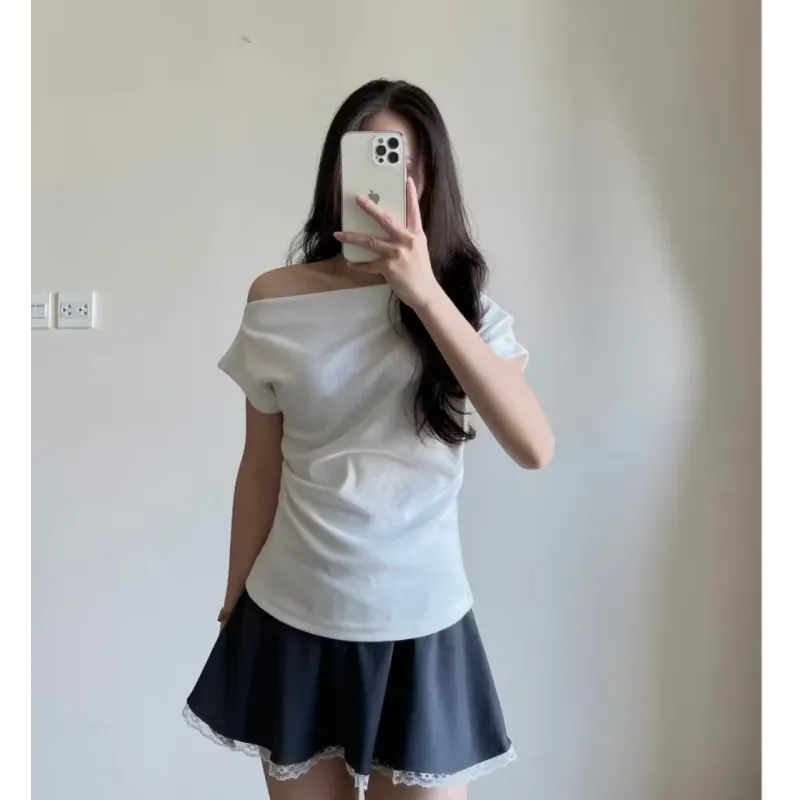 Áo Thun Lệch Vai Xếp Ly 977518