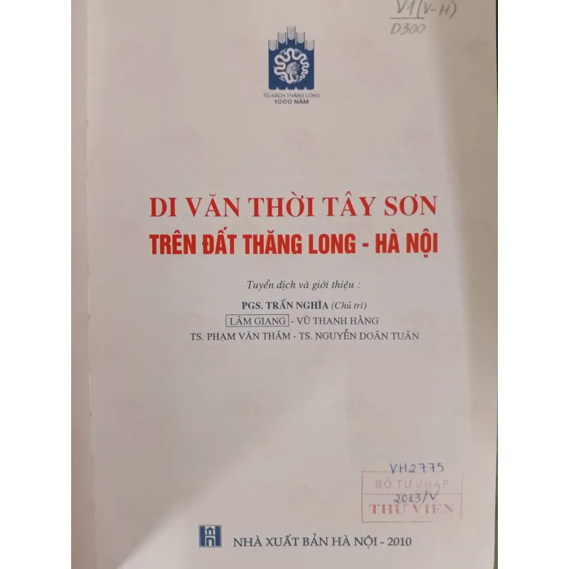 Đi văn thời Tây Sơn trên đất Thăng Long - Hà Nội 758019