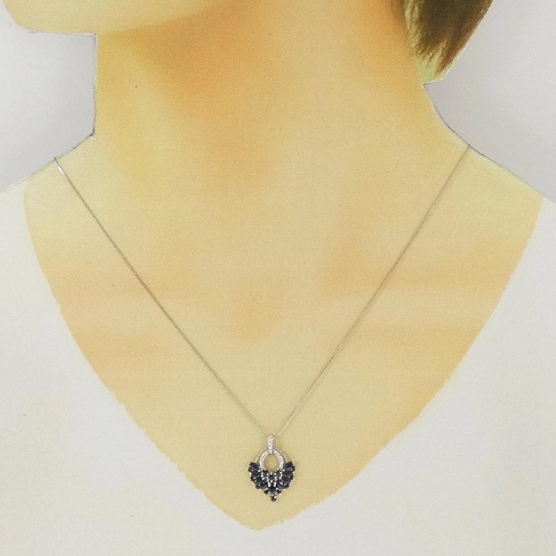 K18WG Sapphire Necklace 1.20CT - Hàng hiệu Authentic 860513