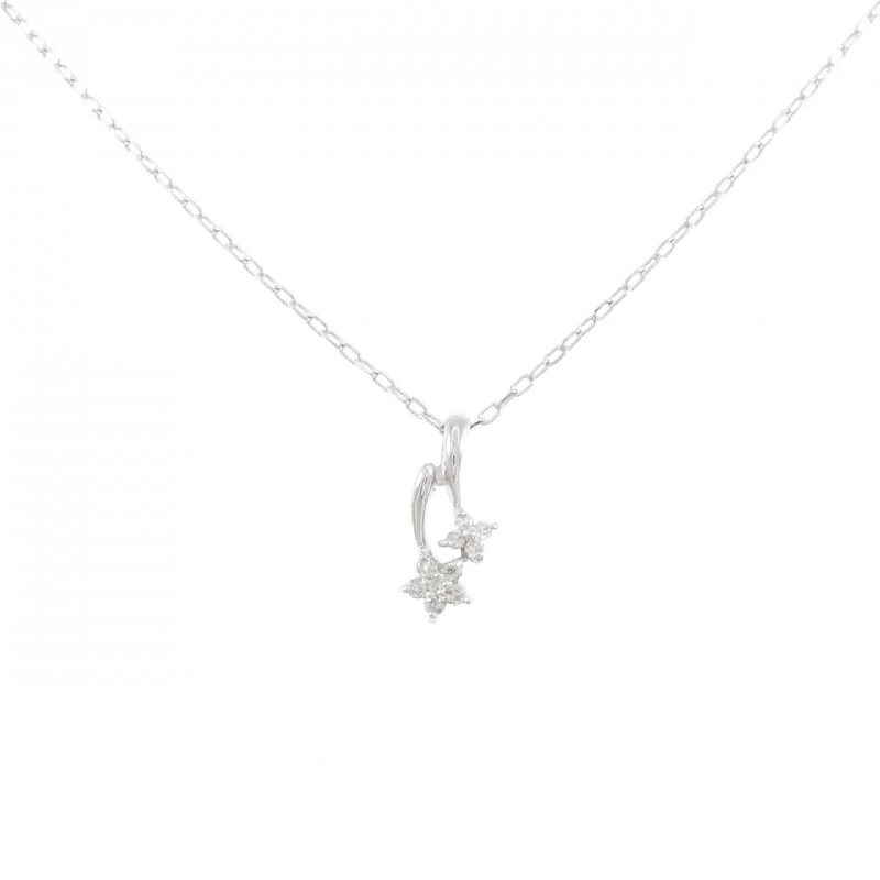 K18WG Hoa Kim Cương Dây Chuyền 0.08CT - Hàng hiệu Chính hãng 866035