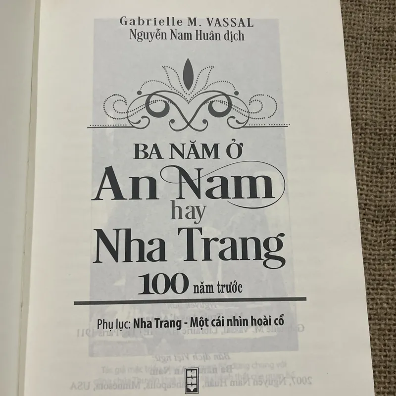 BA NĂM Ở An Nam hay Nha Trang 100 năm trước- Gabrielle M. VASSAL 714647