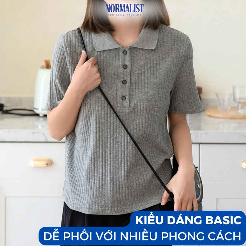 Áo Polo nữ Normalist co giãn bền form, chất coton mềm mại thoáng da 315937