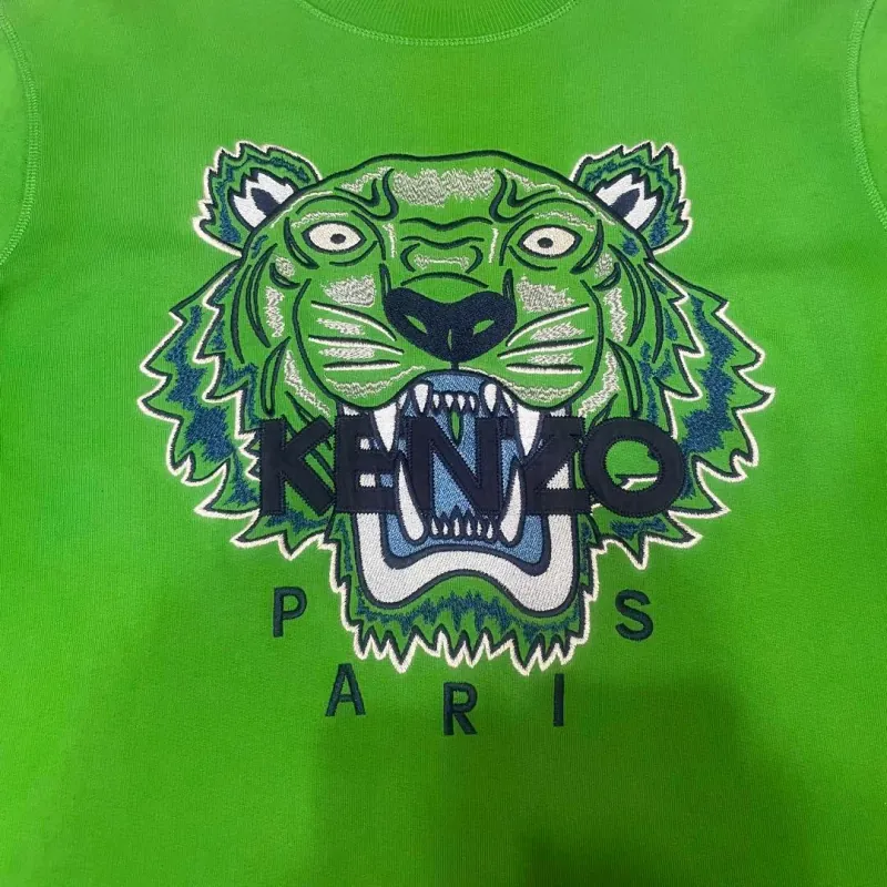 Áo Kenzo thêu đầu hổ màu xanh lá cây size M 757751