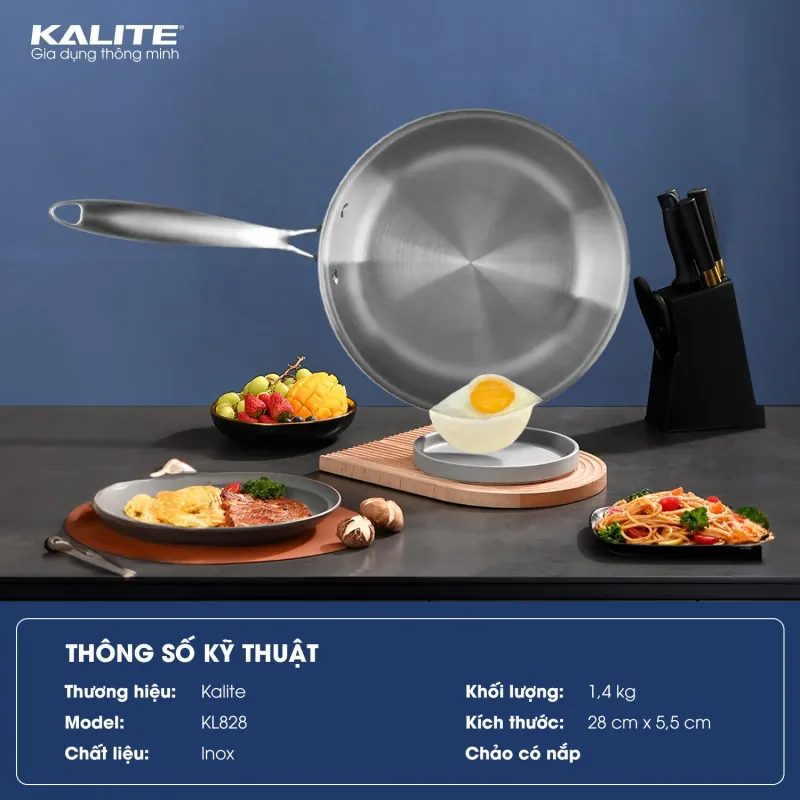 🍳 Chảo Nguyên Khối Inox 304 Tripro Kalite KL828 – Bền đẹp vượt thời gian 722609