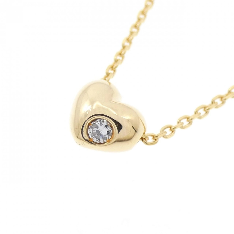 K18YG Dây chuyền kim cương hình trái tim - Hàng hiệu Chính hãng 858138