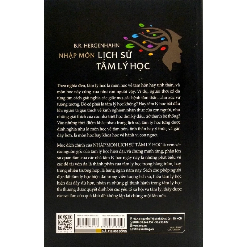 Nhập Môn Lịch Sử Tâm Lý Học (Bìa Cứng) - B. R. Hergenhahn 286063