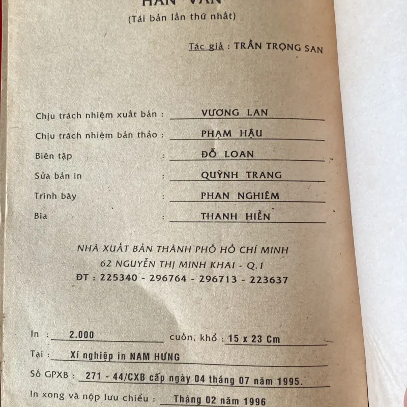 HÁN VĂN, TRẦN TRỌNG SAN (XB 1996) 494214
