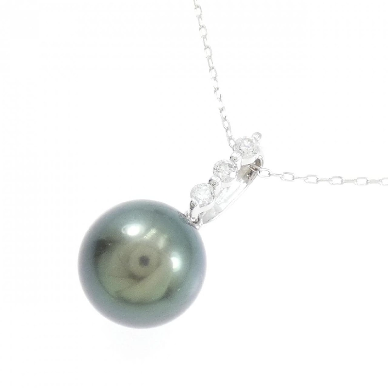 K18WG Ngọc trai đen dây chuyền 11.8mm - Hàng hiệu Chính hãng 856552