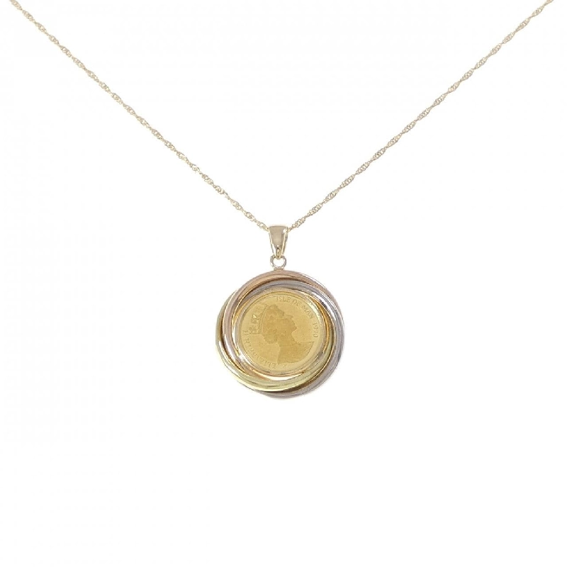 Dây chuyền đồng xu ba màu K18 (khung) - Hàng hiệu Authentic 858081