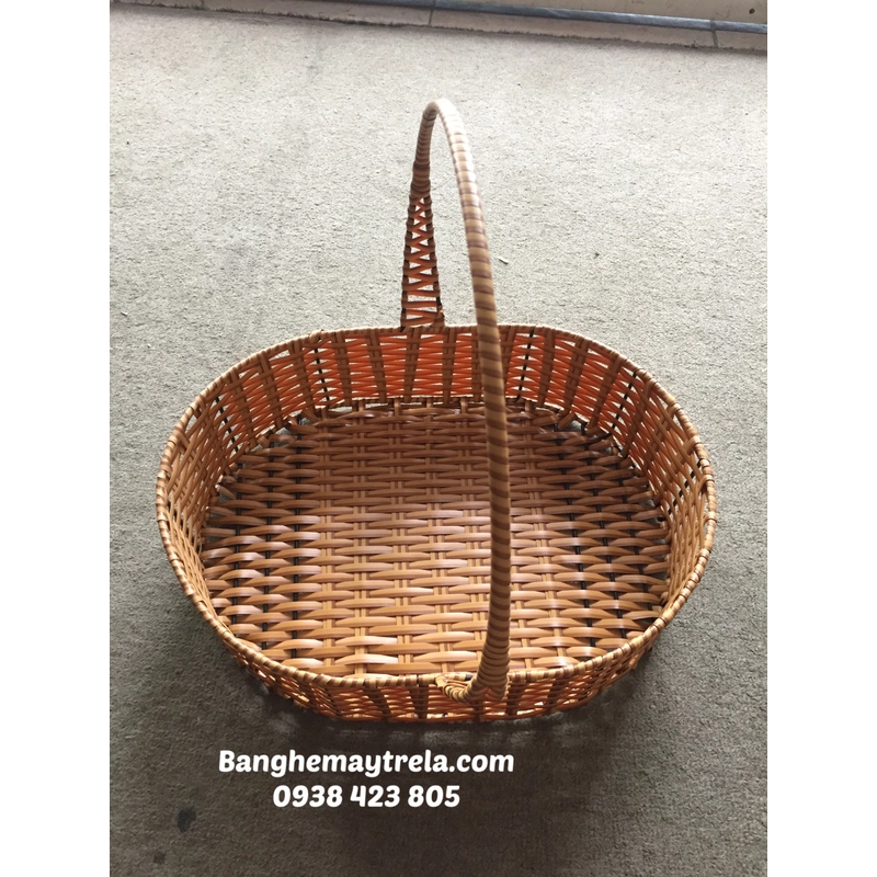 Lẵng oval nhựa giả mây đựng đồ 446578