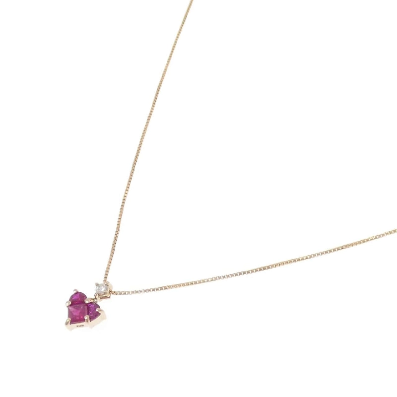 K18PG Mặt Dây Chuyền Hình Trái Tim Đá Ruby - Hàng hiệu Chính Hãng 859478