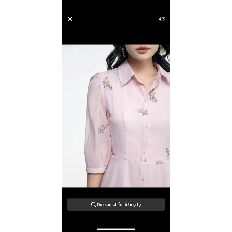 EVA DE EVA - Đầm voan tay lở size M 528890