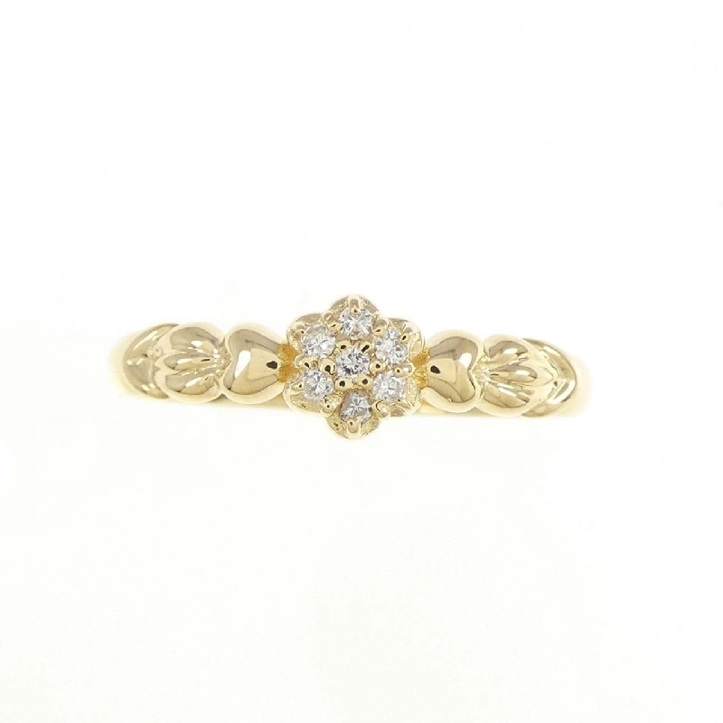 Nhẫn kim cương hoa K18YG 0.05CT 673056