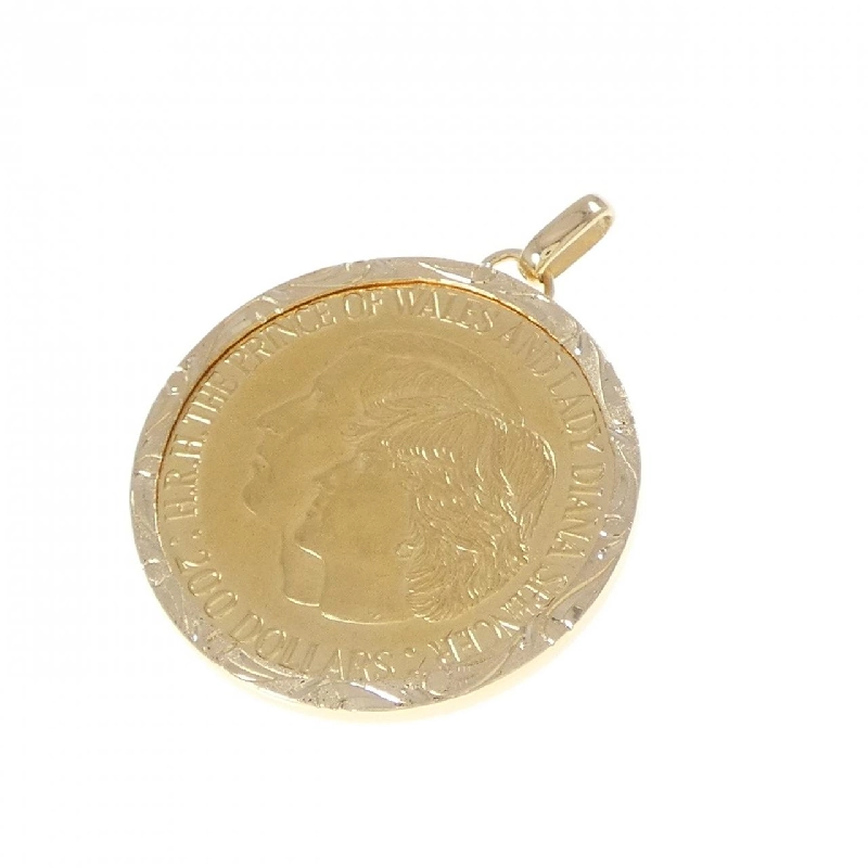 K18YG(枠) Mặt dây chuyền đồng tiền - Hàng hiệu Authentic 864649