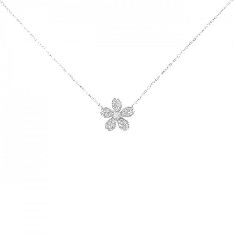 K18WG Hoa Kim Cương Dây Chuyền 0.24CT - Hàng hiệu Chính Hãng 858091