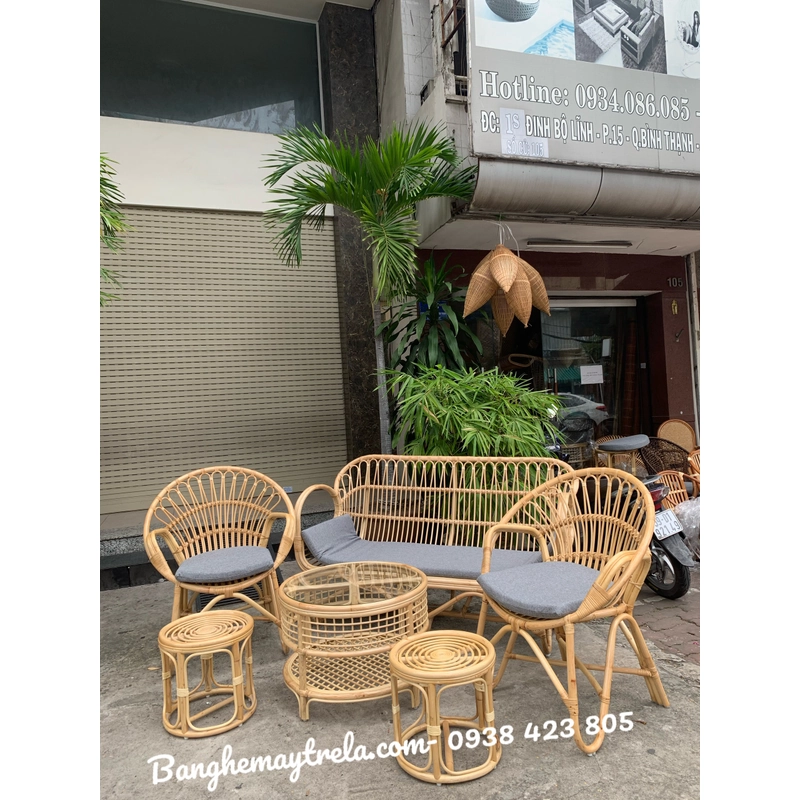 Sofa mây tay cuộn 519386