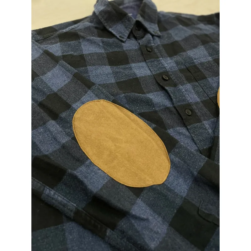 Áo sơ mi xanh caro có đáp gấu tay Pazini slimfit size 42 729086