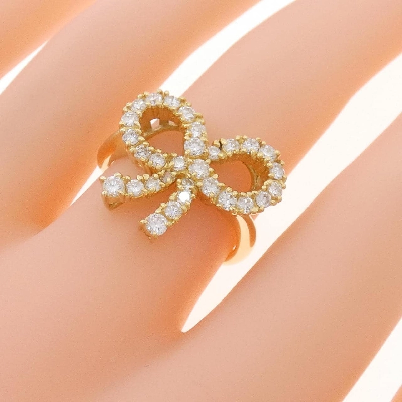 Nhẫn kim cương K18YG hình ruy băng 0.88CT - Hàng hiệu chính hãng 846095