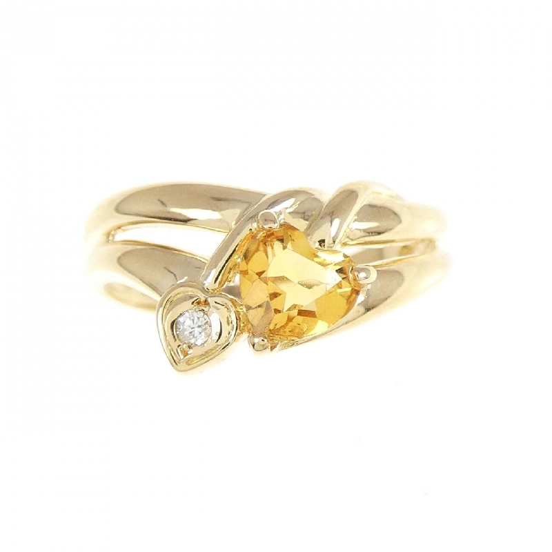 Nhẫn Citrine K18YG hình trái tim 669782
