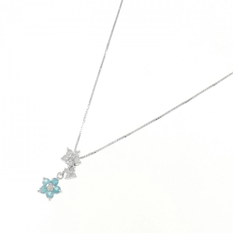 K18WG Hoa Tourmaline Dây Chuyền 0.14CT - Hàng hiệu Chính hãng 861181