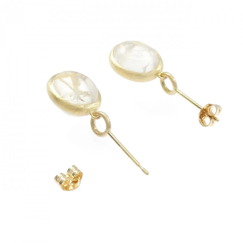 K18YG Đá mặt trăng Bông tai - Hàng hiệu Chính hãng 861950