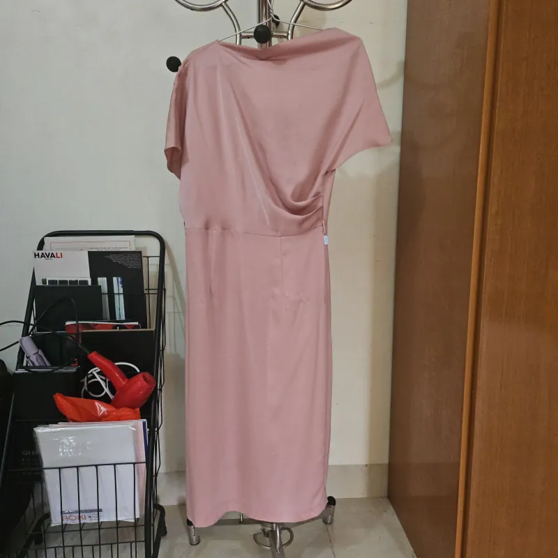 ĐẦM LỤA CỔ ĐỔ NEM NEW + NEWTAG + SIZE M + HỒNG PHẤN 925528