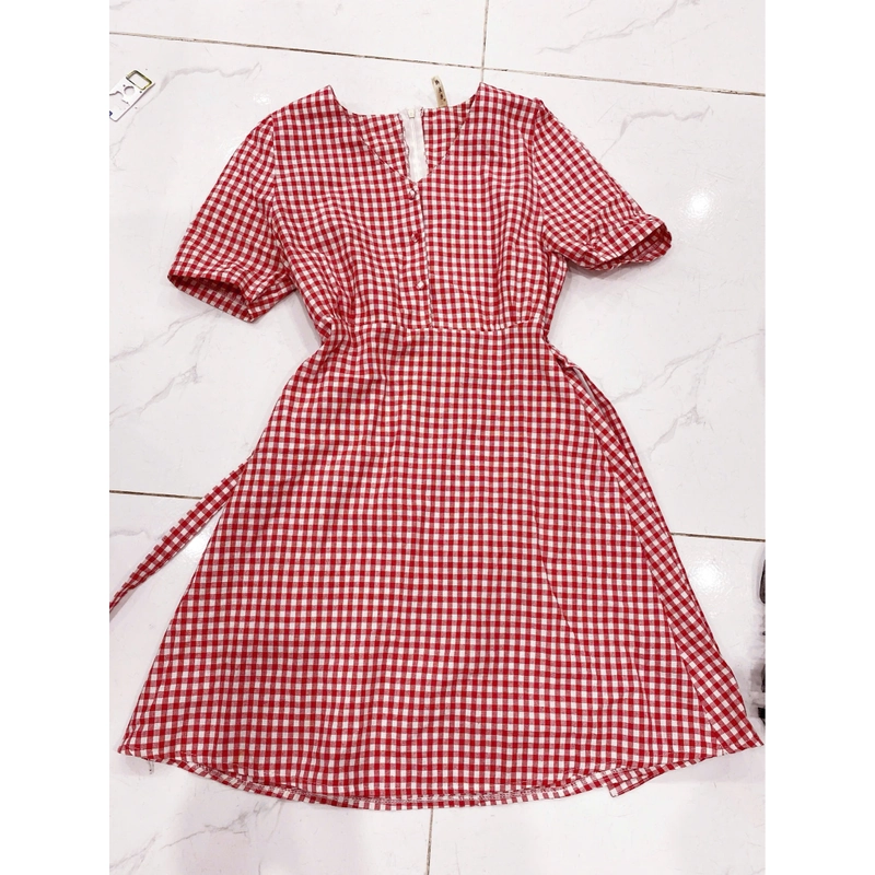 Váy cộc tay nữ kẻ caro size M 550694