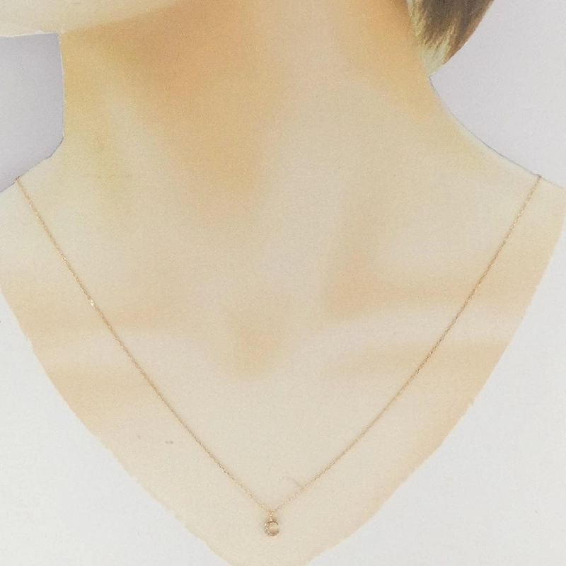 K18PG Chữ cái C Dây chuyền Kim cương 0.01CT - Hàng hiệu Chính hãng 866637