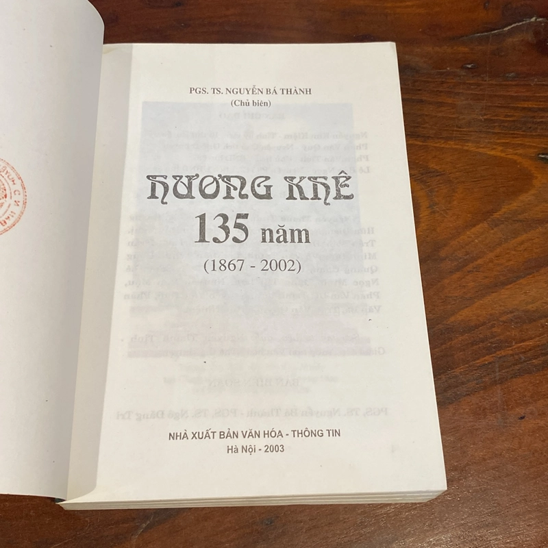 HƯƠNG KHÊ 13 NĂM (1867-2002) 472695