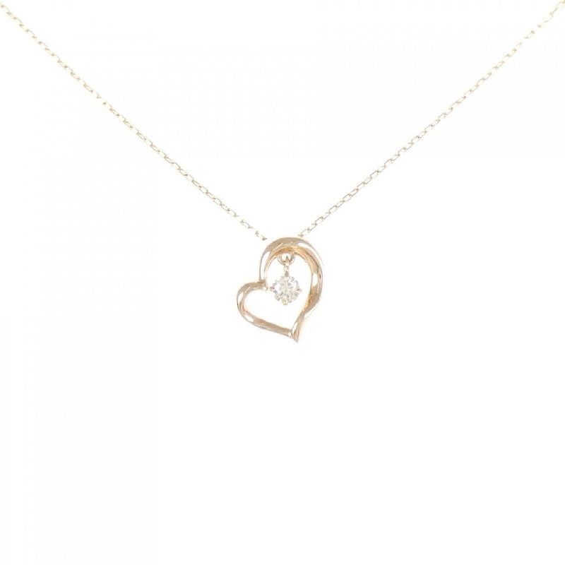 K18PG Dây chuyền hình trái tim kim cương 0.05CT - Hàng hiệu Chính hãng 859002