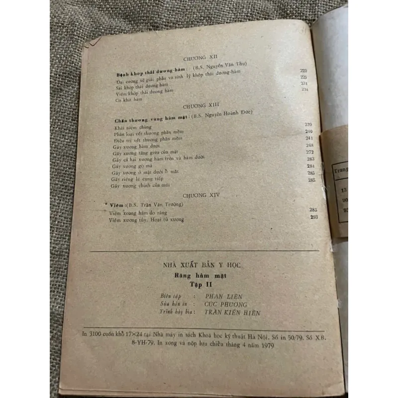 SÁCH Y - RĂNG , HÀM MẶT TẬP 2 - XB 1979, KHỔ LỚN, HƠN 200 TRANG 571828