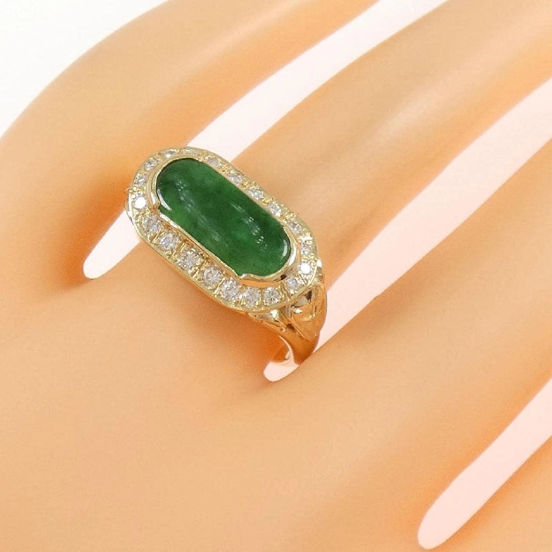 Nhẫn Ngọc Bích K18YG - Hàng hiệu Chính hãng 851895