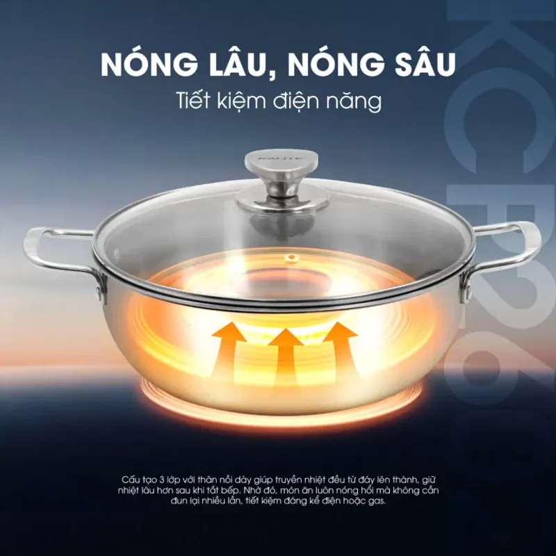 ⭐ KALITE KCP2602 – Nồi Inox Đa Năng Liền Khối, Hiệu Suất Bắt Từ Lên Tới 98% 782549