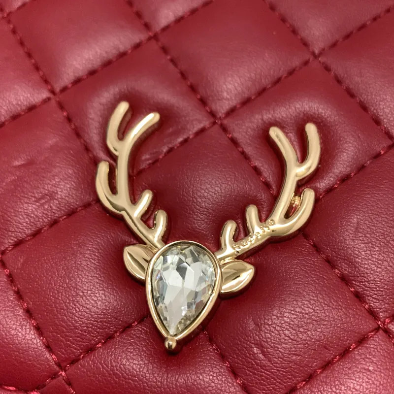 Túi xách dây đeo chéo dự tiệc da mềm màu đỏ đô chưa dùng còn nguyên tag 1019332