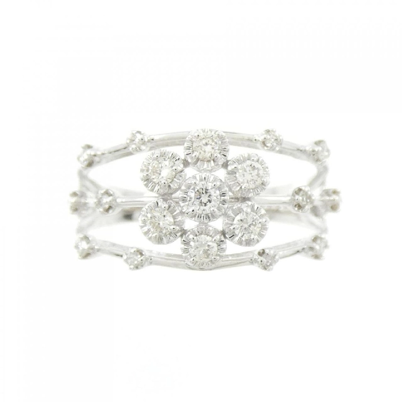 Nhẫn kim cương hoa K18WG 0.25CT 672057