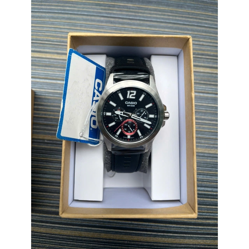 Đồng hồ Kim Nam Dây da Casio MTP-E350L-1BVDF Đen 532264