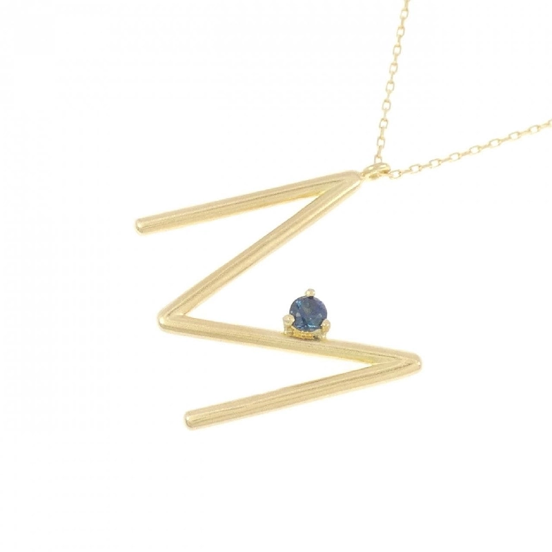 K18YG Chữ cái M Dây chuyền Sapphire - Hàng hiệu Chính hãng 862081