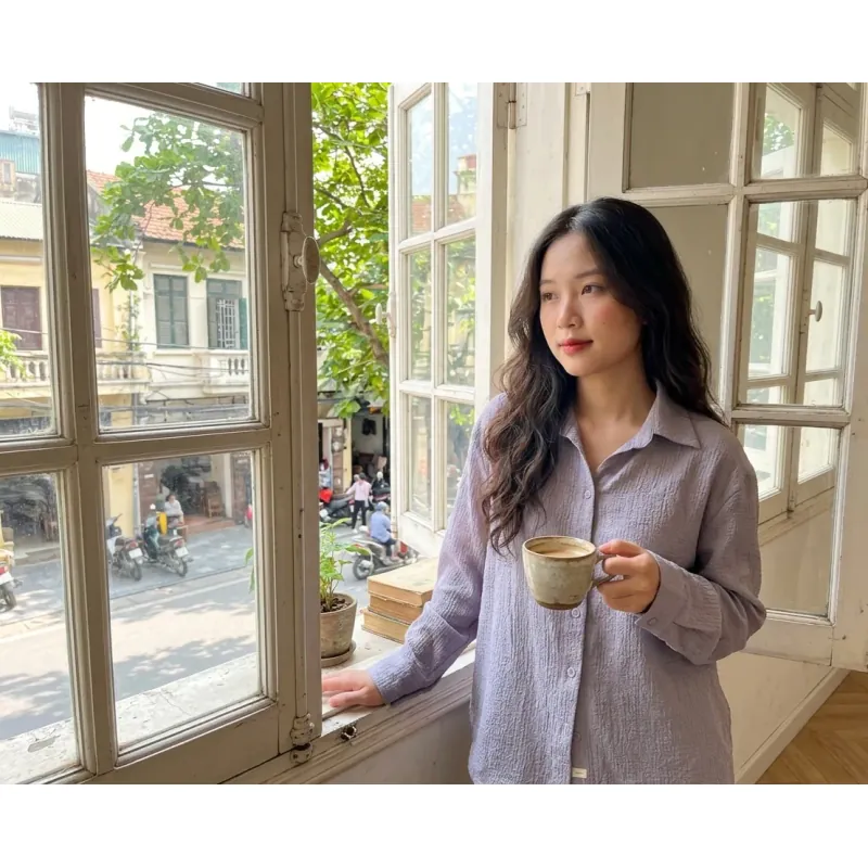 Áo somi nữ size M, chất mềm 993403