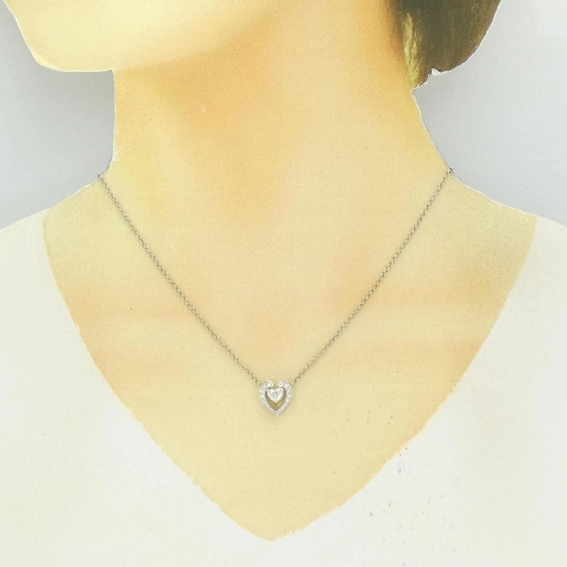 Dây chuyền kim cương PT900/PT850 0.350CT F SI2 hình trái tim - Hàng hiệu Chính hãng 871876