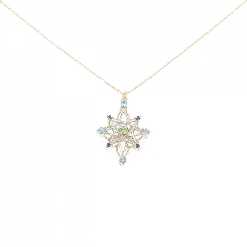 K18YG/K18WG Mặt dây chuyền đá màu - Hàng hiệu Authentic 857052