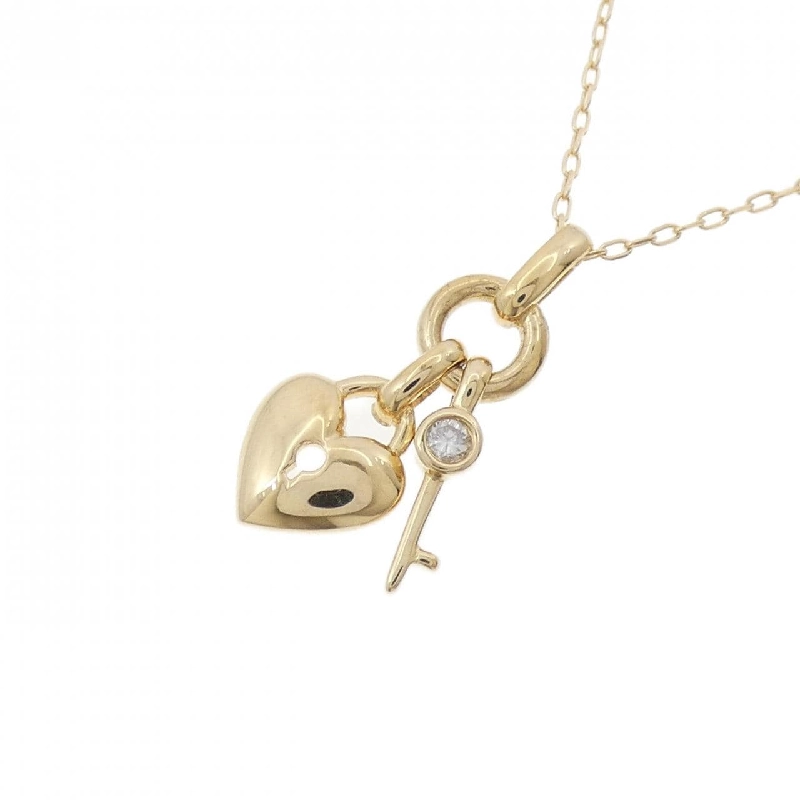 Dây chuyền kim cương hình trái tim × chìa khóa 750YG/K18YG 0.04CT - Hàng hiệu Authentic 860703