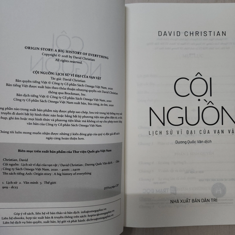 Sách Cội nguồn Lịch sử vĩ đại của vạn vật của David Christian mới 99% 530294