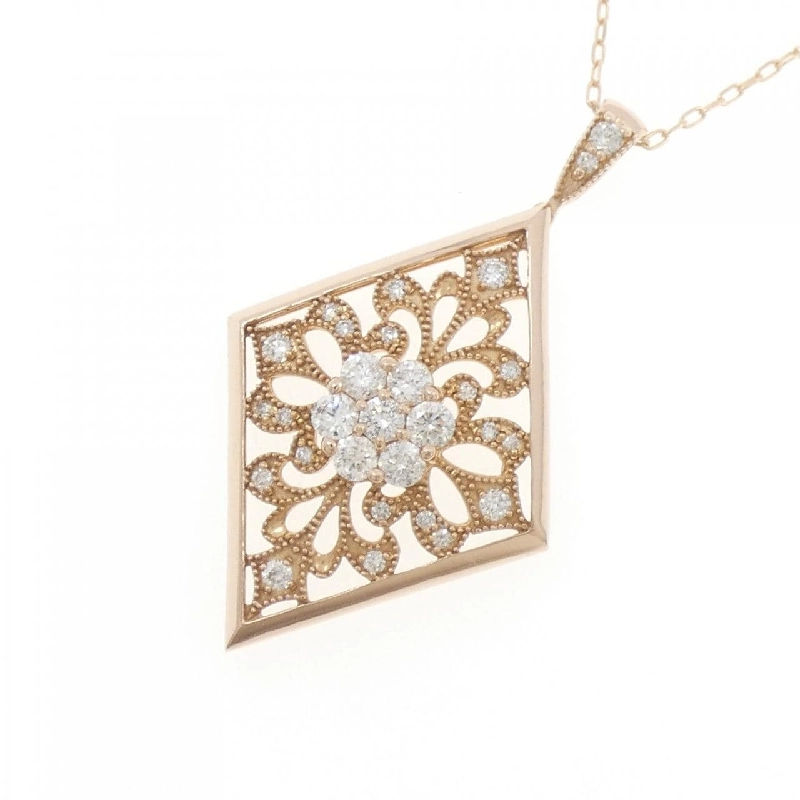 K18PG Hoa Kim Cương Dây Chuyền 0.67CT - Hàng hiệu Chính hãng 859855