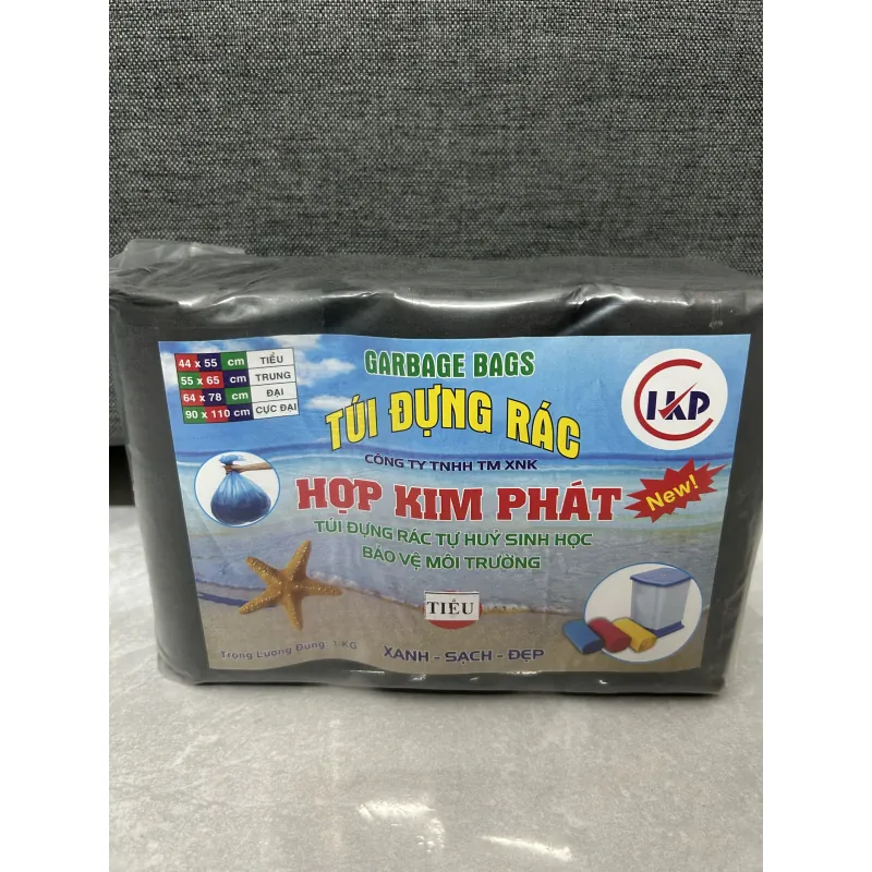 Túi rác đen tự hủy dày dai nặng đúng 1kg / 1 bịch 3 cuộn 933938