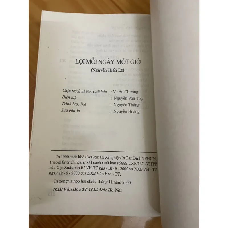 Lợi mỗi ngày được một giờ 1019107