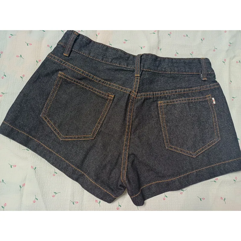 QUẦN SHORT NGẮN NỮ CẠP TRỄ CALEM CLUBC CHẤT LIỆU JEAN - MÀU XANH THAN 738905